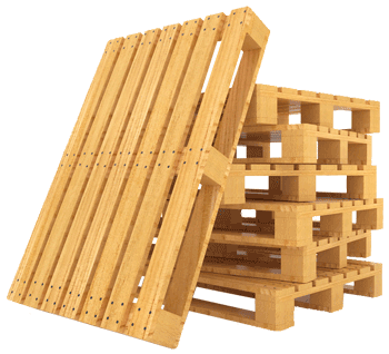 Stacked custom wood pallets for shipping